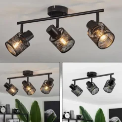 Lampes Industrielles-hofstein Plafonnier Roto Noir, 3 lumières