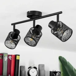 Lampes Industrielles-hofstein Plafonnier Roto Noir, 3 lumières