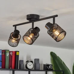 Lampes Industrielles-hofstein Plafonnier Roto Noir, 3 lumières