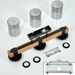 Luminaires Scandinaves-hofstein Plafonnier Roxa Bois clair, Noir, 3 lumières