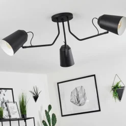 Luminaires Scandinaves-hofstein Plafonnier Sacriquier Noir, 3 lumières