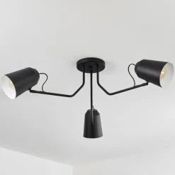 Luminaires Scandinaves-hofstein Plafonnier Sacriquier Noir, 3 lumières