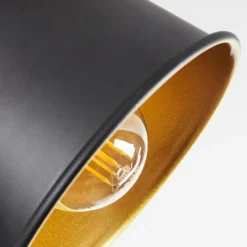 Lampes Dorées-hofstein Plafonnier Safari Chrome, Bois clair, Noir, 2 lumières