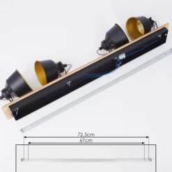 Lampes Dorées-hofstein Plafonnier Safari Chrome, Écru, Noir, 4 lumières