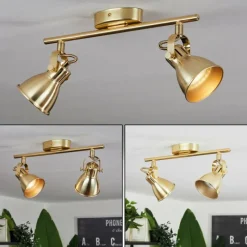 hofstein Plafonnier Salinas Laiton, 2 lumières