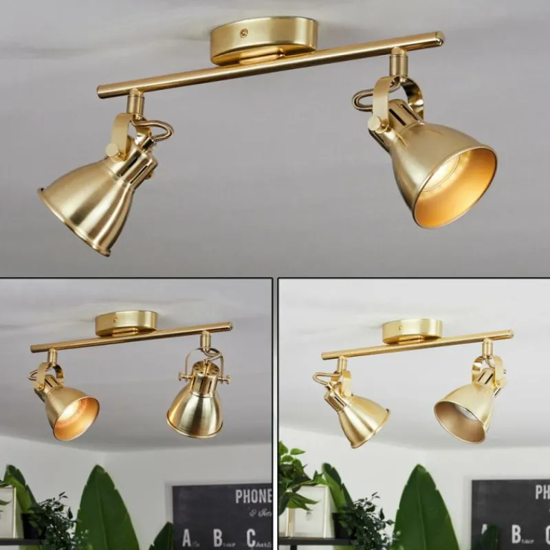 hofstein Plafonnier Salinas Laiton, 2 lumières