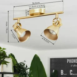 hofstein Plafonnier Salinas Laiton, 2 lumières