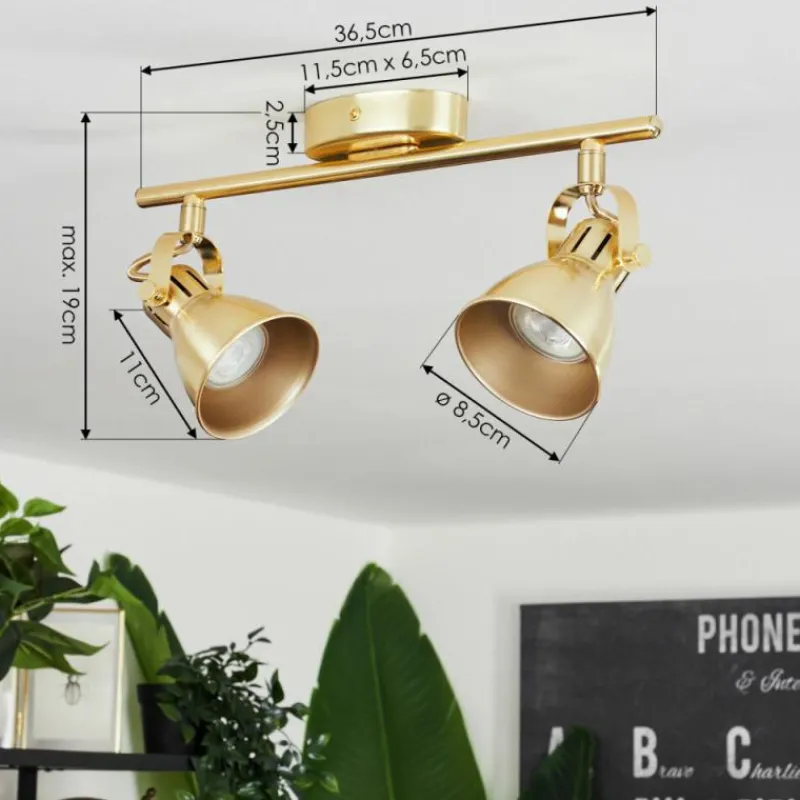 hofstein Plafonnier Salinas Laiton, 2 lumières