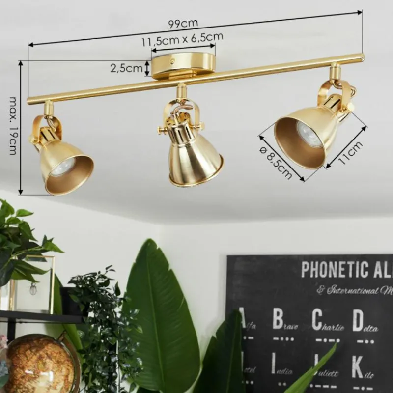 hofstein Plafonnier Salinas Laiton, 3 lumières