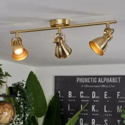 hofstein Plafonnier Salinas Laiton, 3 lumières