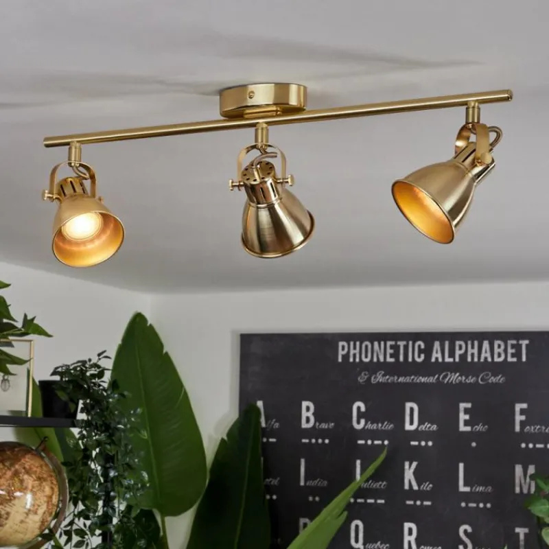 hofstein Plafonnier Salinas Laiton, 3 lumières