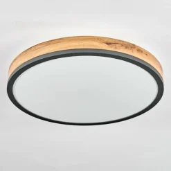 Luminaires Scandinaves-hofstein Plafonnier Salmi LED Anthracite, Brun, Couleur bois, Noir, 1 lumière, Télécommandes