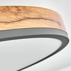 Luminaires Scandinaves-hofstein Plafonnier Salmi LED Anthracite, Brun, Couleur bois, Noir, 1 lumière, Télécommandes