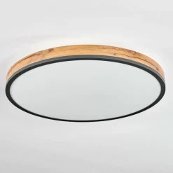 Luminaires Scandinaves-hofstein Plafonnier Salmi LED Anthracite, Brun, Couleur bois, Noir, 1 lumière, Télécommandes