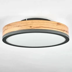 Luminaires Scandinaves-hofstein Plafonnier Salmi LED Anthracite, Brun, Couleur bois, 1 lumière