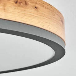 Luminaires Scandinaves-hofstein Plafonnier Salmi LED Anthracite, Brun, Couleur bois, 1 lumière