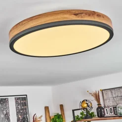Luminaires Scandinaves-hofstein Plafonnier Salmi LED Anthracite, Brun, Couleur bois, 1 lumière