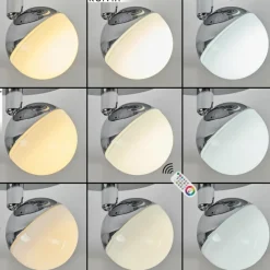 hofstein Plafonnier Sanchequias LED Chrome, 1 lumière, Télécommandes, Changeur de couleurs