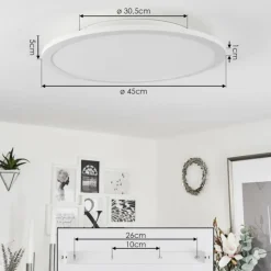 hofstein Plafonnier Sani LED Blanc, 1 lumière, Télécommandes, Changeur de couleurs