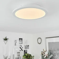 hofstein Plafonnier Sani LED Blanc, 1 lumière, Télécommandes, Changeur de couleurs
