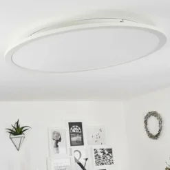 hofstein Plafonnier Sani LED Blanc, 1 lumière, Télécommandes, Changeur de couleurs