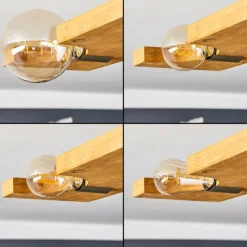 Lampes Industrielles-hofstein Plafonnier Santorum Argent Oxydé, Écru, 4 lumières