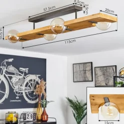 Lampes Industrielles-hofstein Plafonnier Santorum Argent Oxydé, Écru, 4 lumières