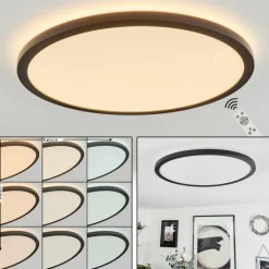 hofstein Plafonnier Sasinhosa LED Noir, 1 lumière, Télécommandes