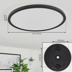 hofstein Plafonnier Sasinhosa LED Noir, 1 lumière, Télécommandes