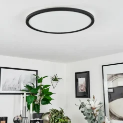 hofstein Plafonnier Sasinhosa LED Noir, 1 lumière, Télécommandes