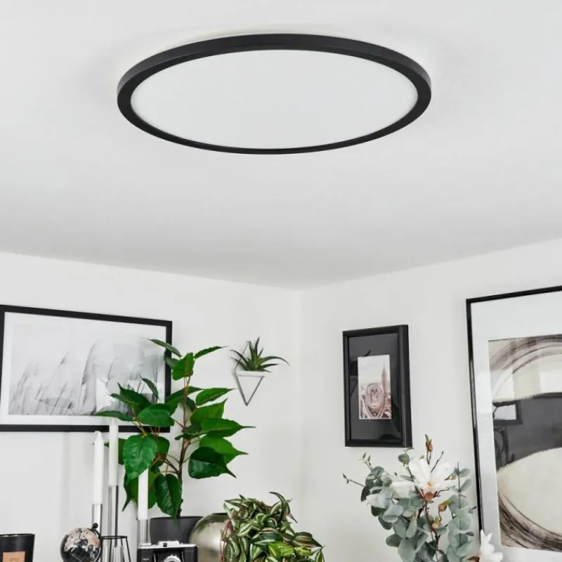 hofstein Plafonnier Sasinhosa LED Noir, 1 lumière, Télécommandes