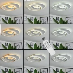 hofstein Plafonnier Selim LED Blanc, 1 lumière, Télécommandes