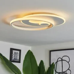 hofstein Plafonnier Selim LED Blanc, 1 lumière, Télécommandes