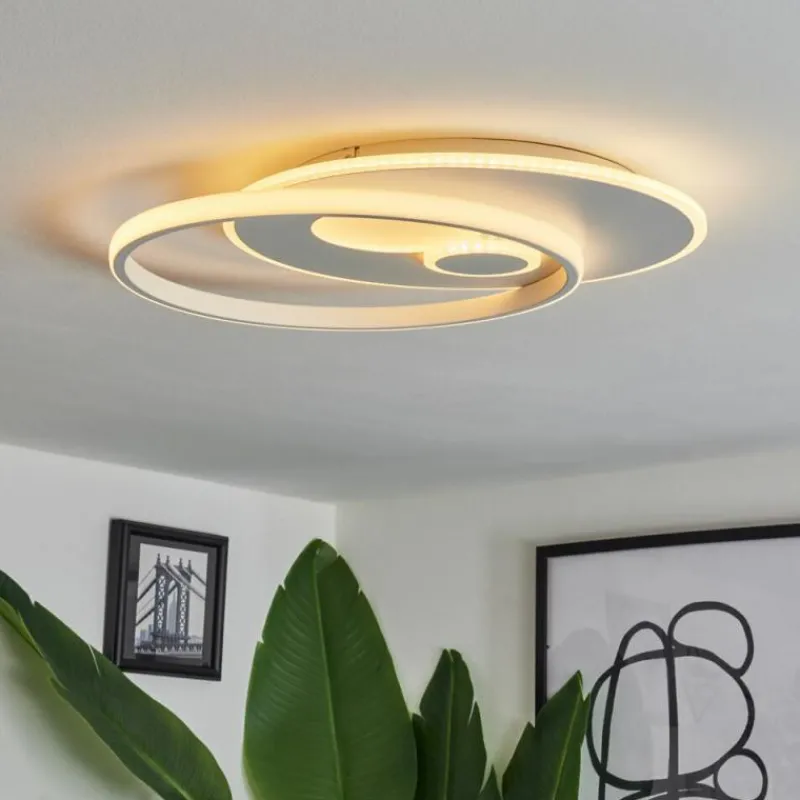 hofstein Plafonnier Selim LED Blanc, 1 lumière, Télécommandes