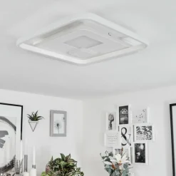 hofstein Plafonnier Selim LED Blanc, 1 lumière, Télécommandes