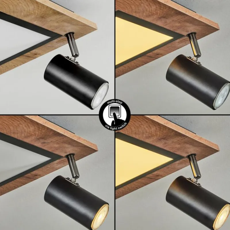 Luminaires Scandinaves-hofstein Plafonnier Sequeira Brun, Chrome, Noir, Blanc, 2 lumières