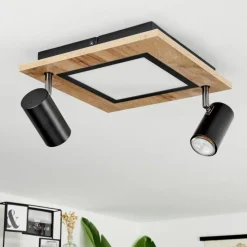 Luminaires Scandinaves-hofstein Plafonnier Sequeira Brun, Chrome, Noir, Blanc, 2 lumières