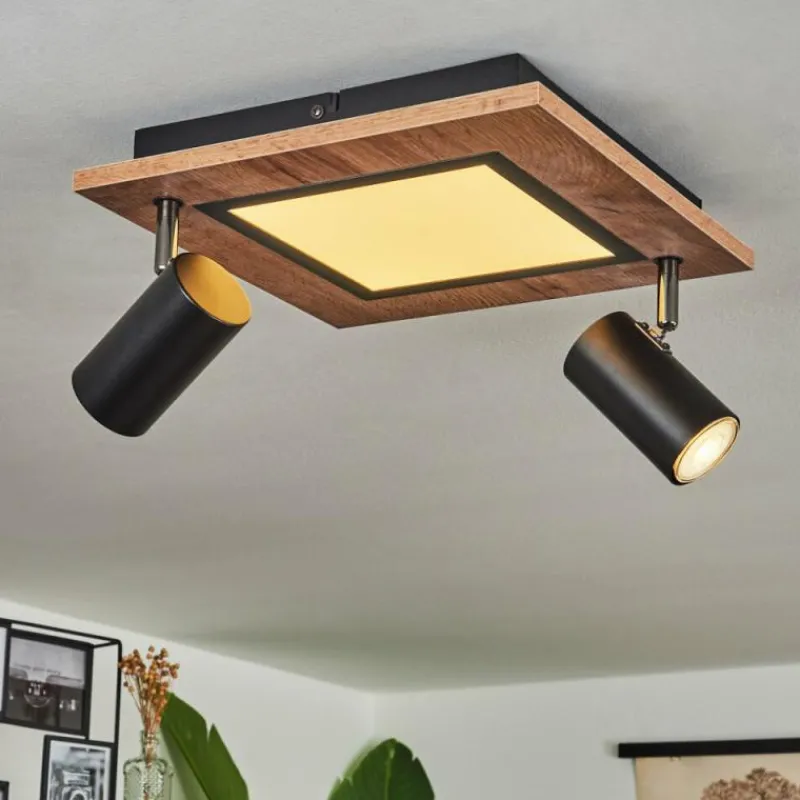 Luminaires Scandinaves-hofstein Plafonnier Sequeira Brun, Chrome, Noir, Blanc, 2 lumières