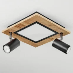 Luminaires Scandinaves-hofstein Plafonnier Sequeira Brun, Chrome, Noir, Blanc, 2 lumières