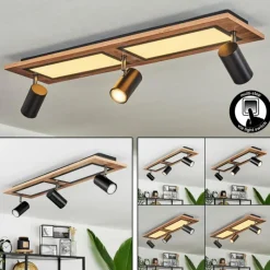 Luminaires Scandinaves-hofstein Plafonnier Sequeira Brun, Chrome, Noir, Blanc, 3 lumières