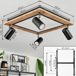Luminaires Scandinaves-hofstein Plafonnier Sequeira Brun, Chrome, Noir, Blanc, 4 lumières