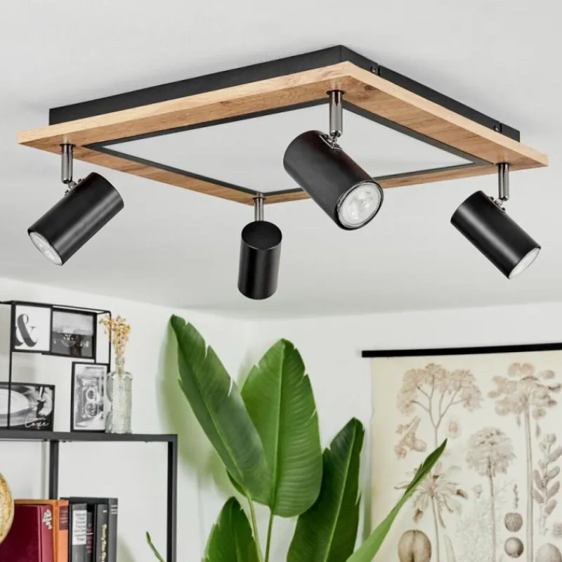 Luminaires Scandinaves-hofstein Plafonnier Sequeira Brun, Chrome, Noir, Blanc, 4 lumières