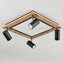 Luminaires Scandinaves-hofstein Plafonnier Sequeira Brun, Chrome, Noir, Blanc, 4 lumières