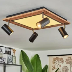 Luminaires Scandinaves-hofstein Plafonnier Sequeira Brun, Chrome, Noir, Blanc, 4 lumières