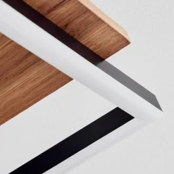 hofstein Plafonnier Sequeira LED Bois clair, Couleur bois, Noir, 4 lumières