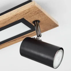 hofstein Plafonnier Sequeira LED Couleur bois, Noir, Blanc, 3 lumières