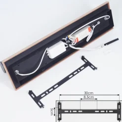 hofstein Plafonnier Sequeira LED Couleur bois, Noir, Blanc, 3 lumières