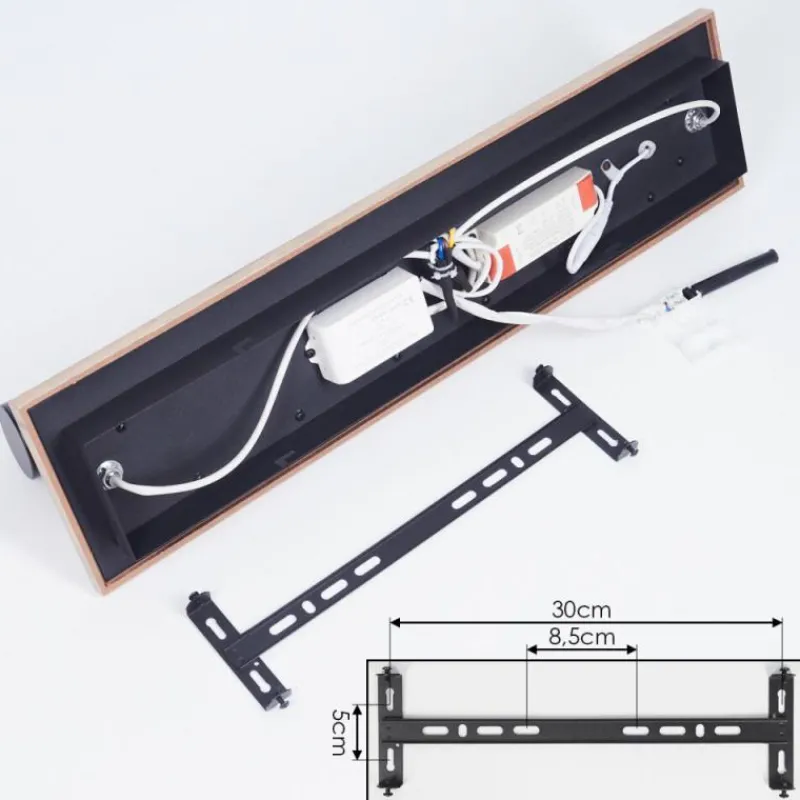 hofstein Plafonnier Sequeira LED Couleur bois, Noir, Blanc, 3 lumières