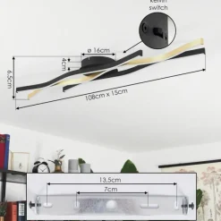 Lampes Dorées-hofstein Plafonnier Serlande LED Or, Noir, 1 lumière