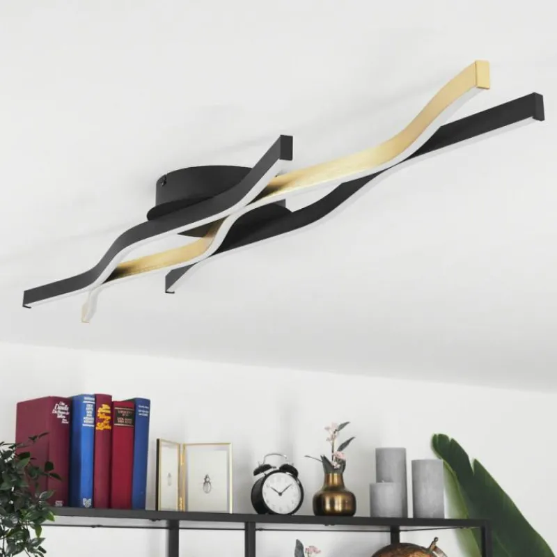 Lampes Dorées-hofstein Plafonnier Serlande LED Or, Noir, 1 lumière